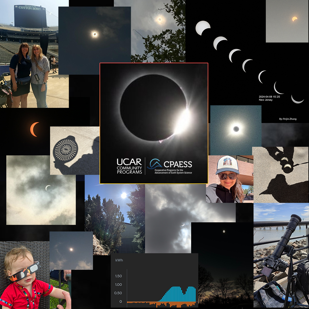 Collage of solar eclipse photos