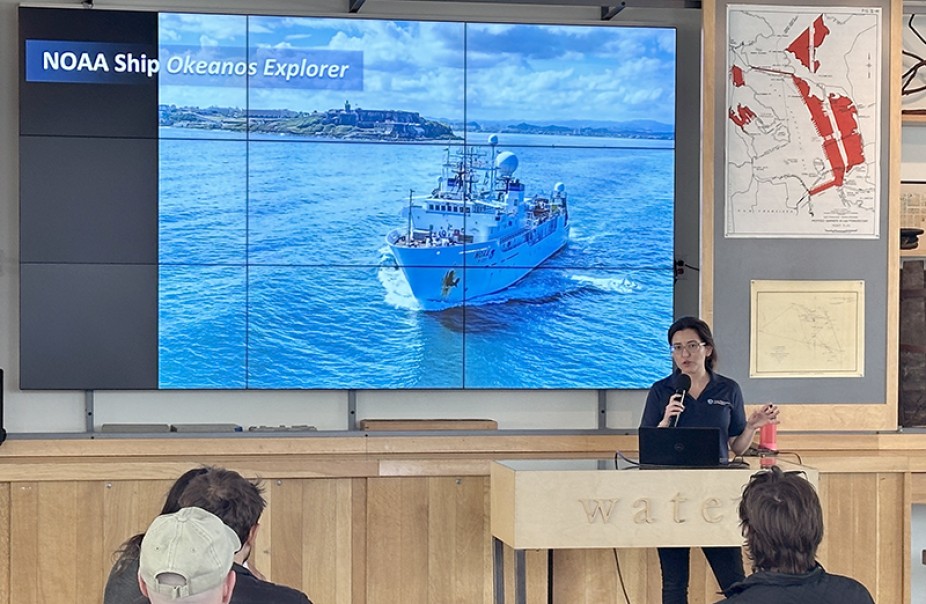 CPAESS Communication Specialist Rachel Gulbraa who works with NOAA’s Ocean Exploration explains the varied important work that the Okeanos performs during each expedition.