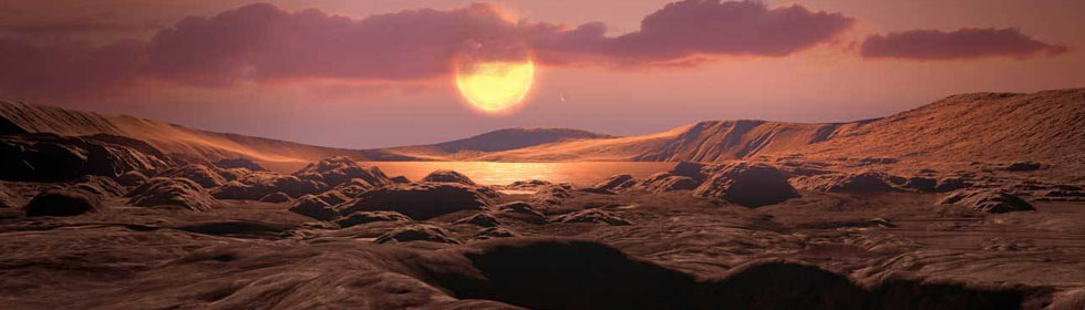 Artist illustration of what exoplanet Kepler-1649c could look like from its surface. 