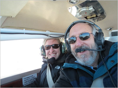 Kerri and Paul Shepson in airplane