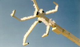 Instrument with ice crystals on it