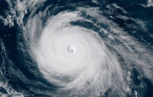black and white satellite hurricane image