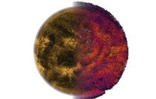 Composite image of a solar observation in extreme ultraviolet from the Solar Dynamics Observatory