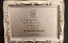 Silver tray with award text
