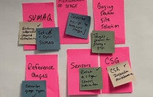 image of post its on a wall