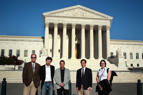 Group in front of Supreme Court building