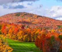 rolling hills with trees and fall colors