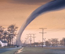 Tornado over town
