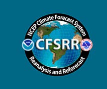 Climate Forecast System logo on blue background