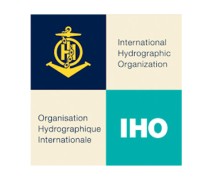 IHO logo white text on teal background