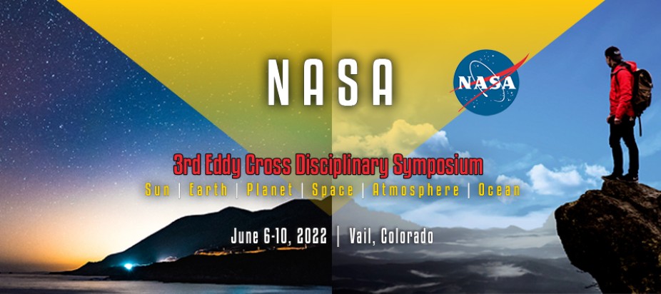 Eddy Symposium graphic mountains with dark sky and with blue sky