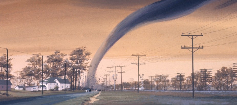 Tornado over town