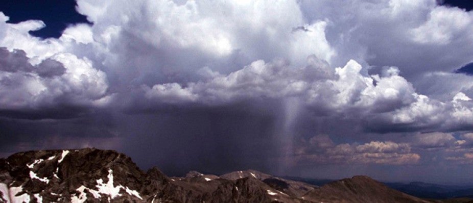 Storm clouds over mountains