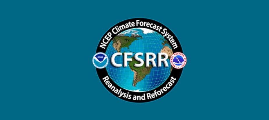 Climate Forecast System logo on blue background