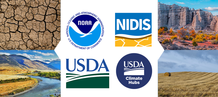 NOAA, NIDIS, USDA, and USDA Climate Hubs logos