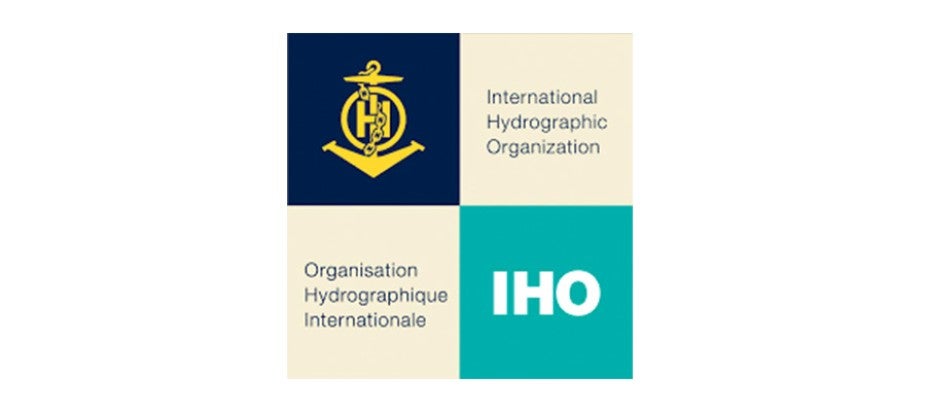 IHO logo white text on teal background