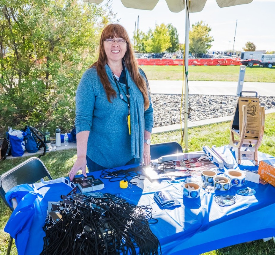 CPAESS Event Planner Shelley Rabern assisting with an Annular Eclipse event for the public in Albuquerque, New Mexico (photo courtesy of NOAA).
