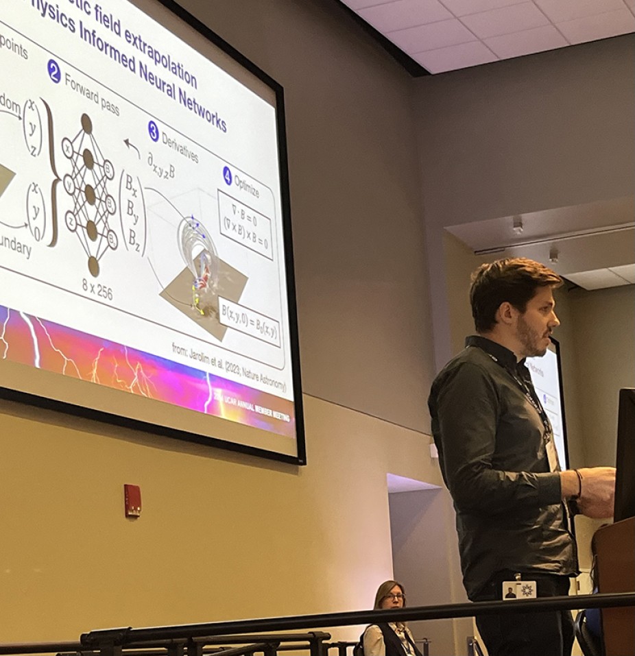 Dr. Robert Jarolim, CPAESS Fellow with the NASA Jack Eddy Postdoctoral Fellowship sharing his research during the Lightning Talks.