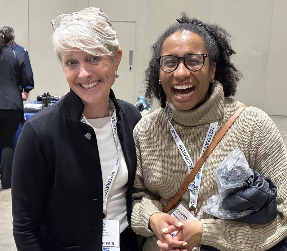 CPAESS Program Specialist Kate Rodd meets up with Arianna Varuolo-Clarke, NOAA Climate & Global Change Postdoctoral Fellow.