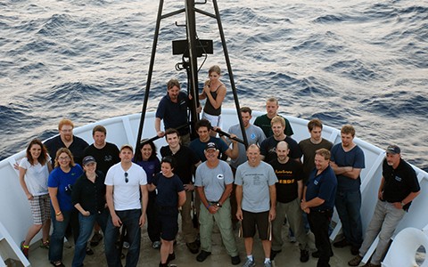 Crew aboard the Okeanos ship