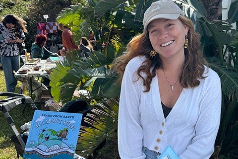 Nicole Miller outside at a book event