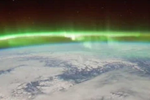 The Aurora Borealis viewed by the crew of Expedition 30 on board the International Space Station.