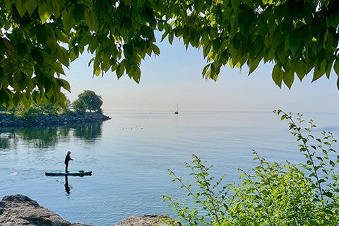 person on a kayak on a lake