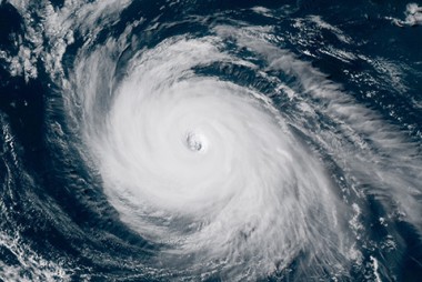 black and white satellite hurricane image