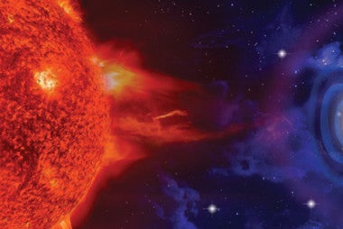 bright orange solar flare