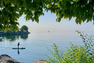 person on a kayak on a lake